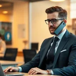 Headhunter IT vermittelt qualifizierte IT-Experten in einem modernen Büro.