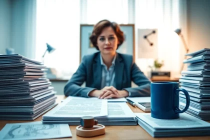 Zertifizierter Übersetzer arbeitet an beglaubigten Übersetzungen in einem professionellen Umfeld.