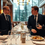 Headhunter Gastronomie führt Gespräche mit einem Restaurantleiter, um die besten Talente zu finden.