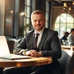 Headhunter Gastronomie berät in einem stilvollen Restaurant während eines Meetings.