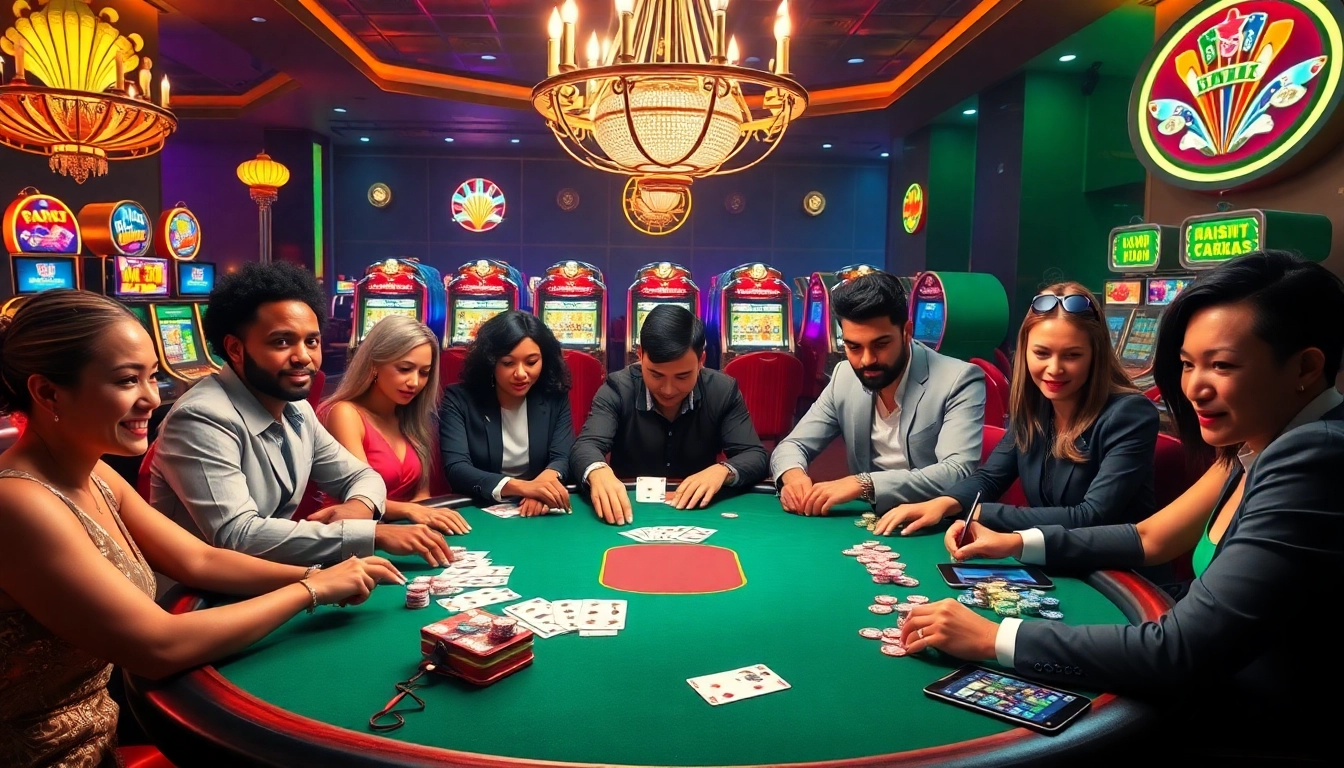 Casinos at https://rr8888.in.net/ featuring a high-stakes poker game with vibrant chips and intense players.