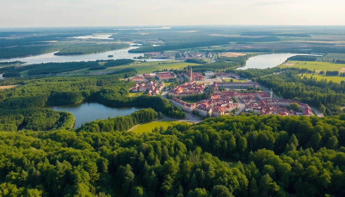 Drohnenfotos Brandenburg, luftbildaufnahme von der schönen brandenburger landschaft mit seen und wäldern.