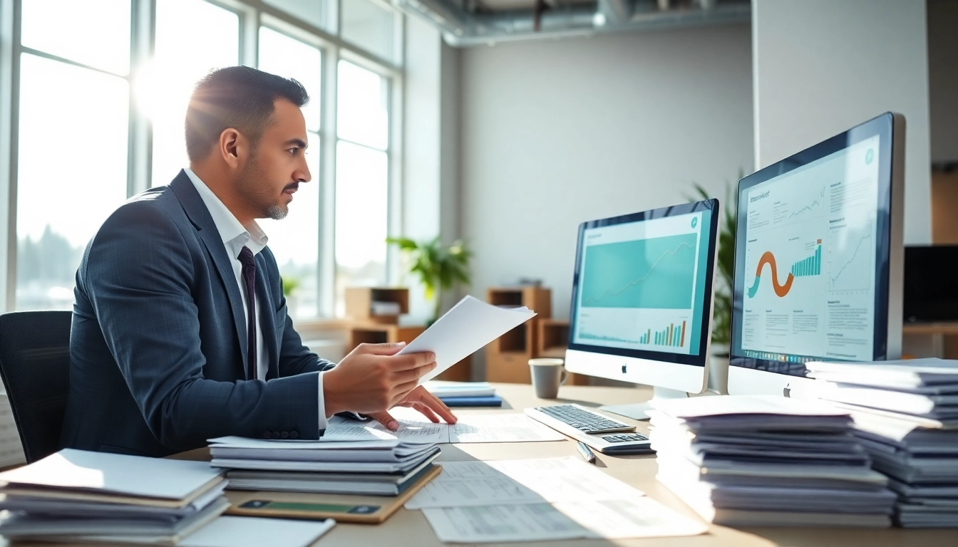 Prüfung des Entsorgungsnachweis Öltank durch einen Experten in einem modernen Büro.