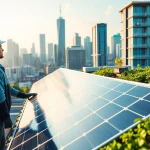 Solar Wien zeigt professionelle Installation von Solarpanels in der Stadt.