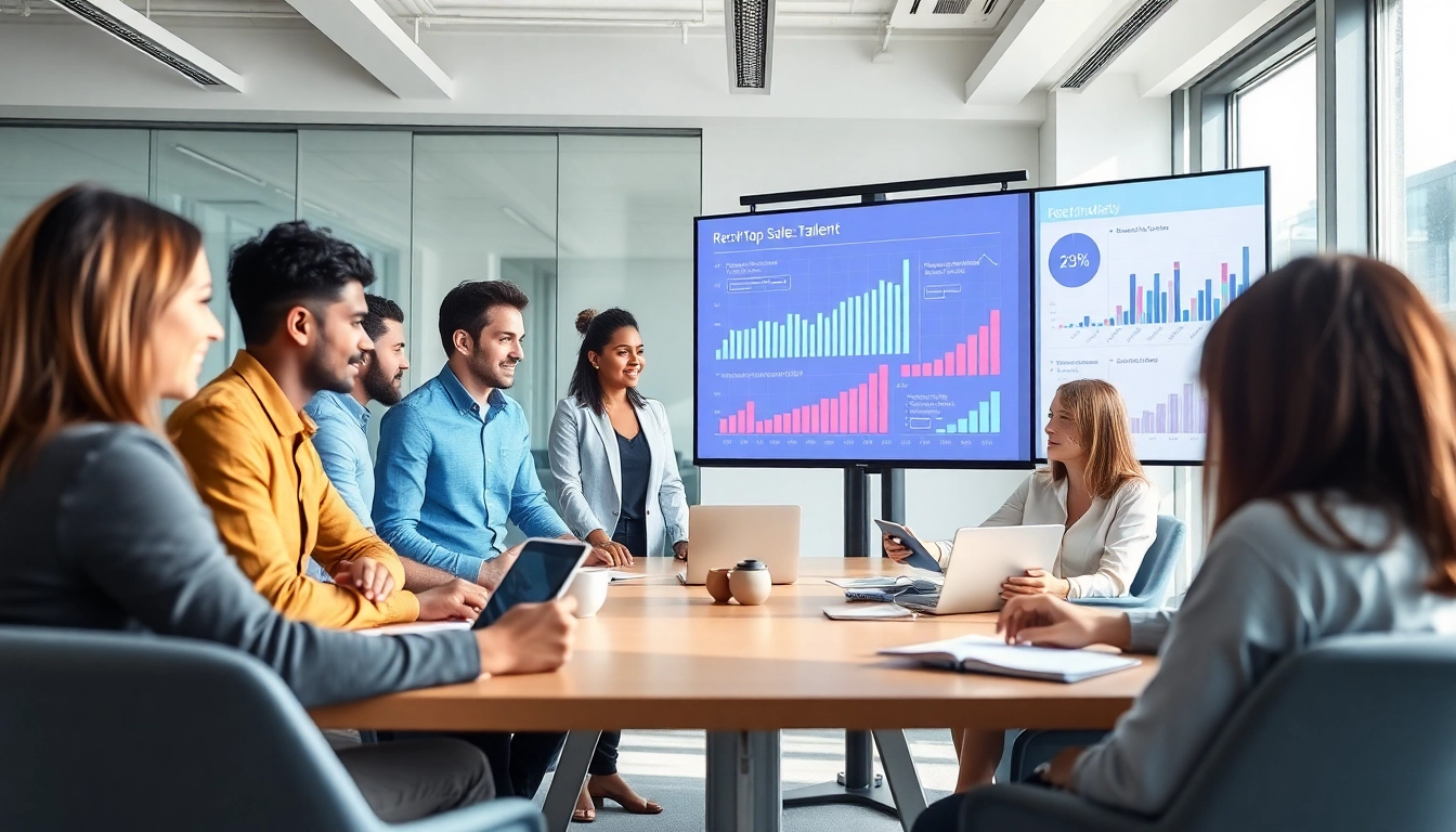 Professionelles Team, das an Vertriebsrekrutierungsstrategien mit Personaldienstleister Vertrieb zusammenarbeitet.