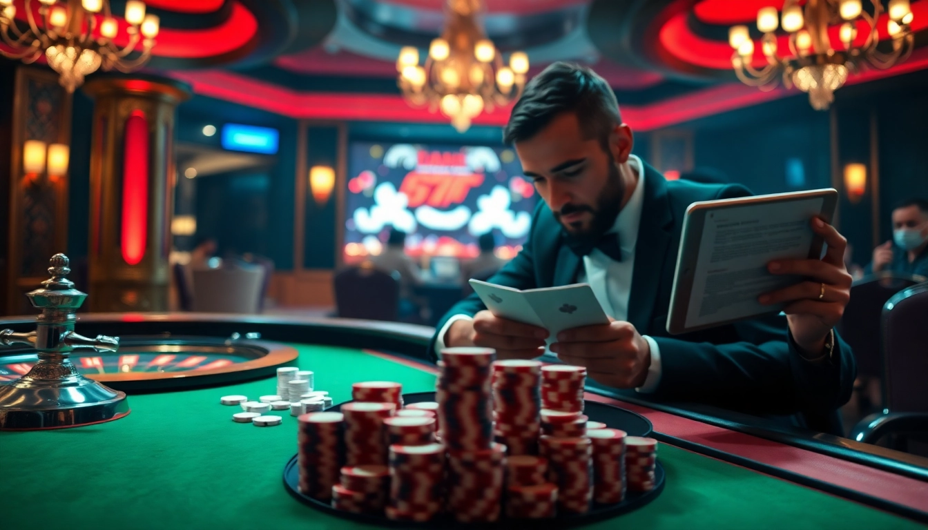 Exciting casino scene with a Plagiatsprüfer tool in use, enhancing strategy and engagement.