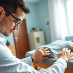 Osteopathie Kiel: Behandlungsszenario in einer ruhigen Klinik mit einem entspannten Patienten.